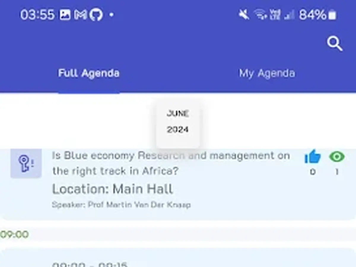 Arbec mobile conference agenda showing keynote sessions
